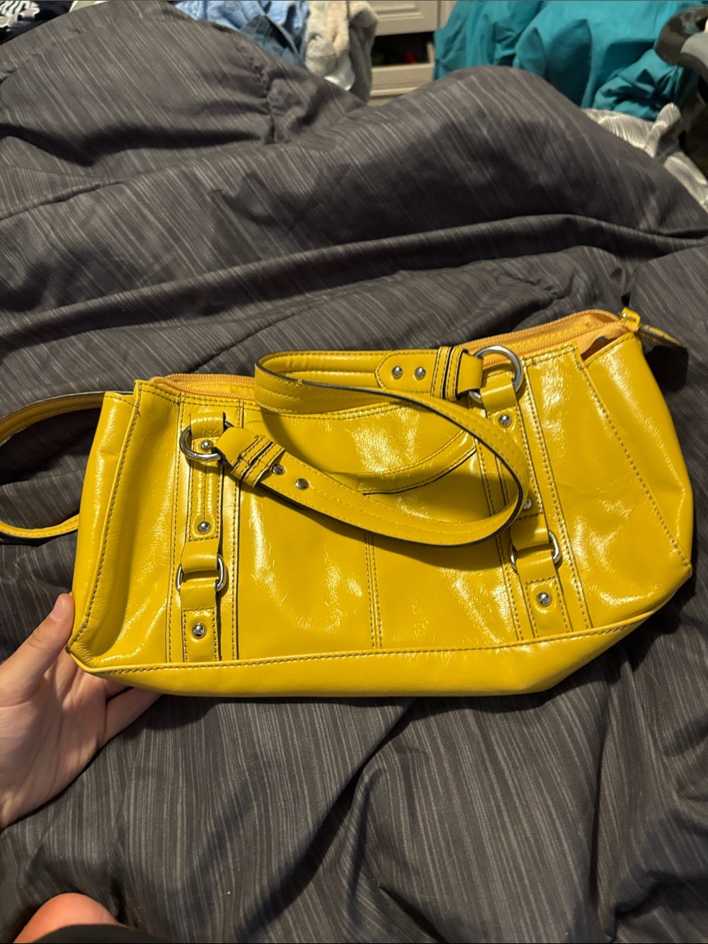 Pelle Studio Yellow Patent Leather Shoulder Bag